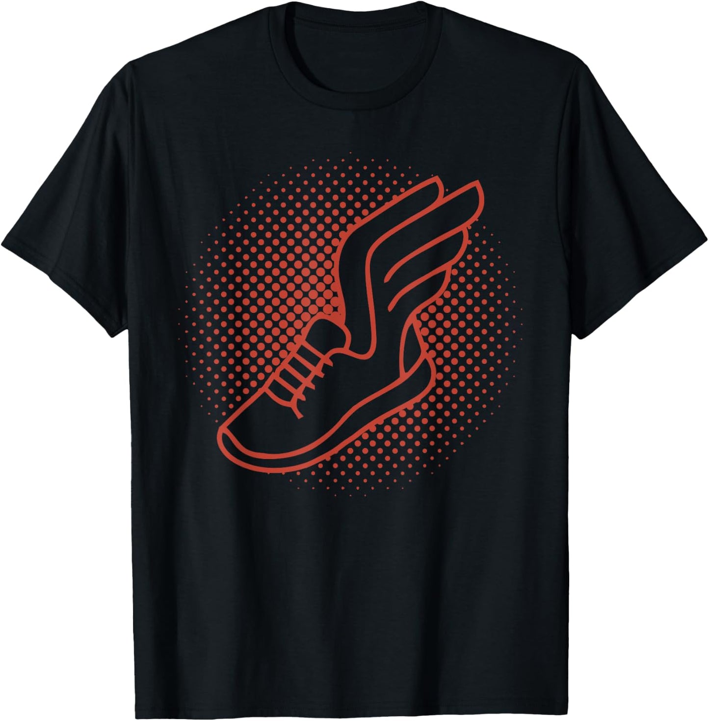 Track And Field Winged Running Shoes Sprinting Marathon T-Shirt - T-Shirt | Black
