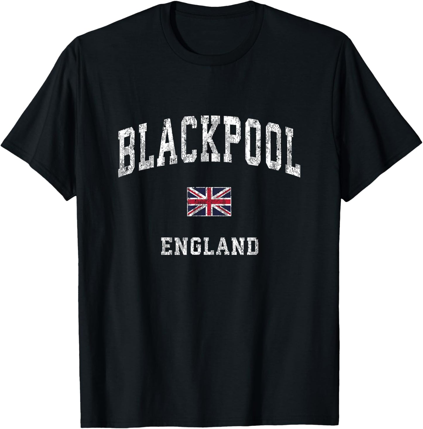 Blackpool England Vintage Athletic Sports Design T-Shirt - T-Shirt | Black