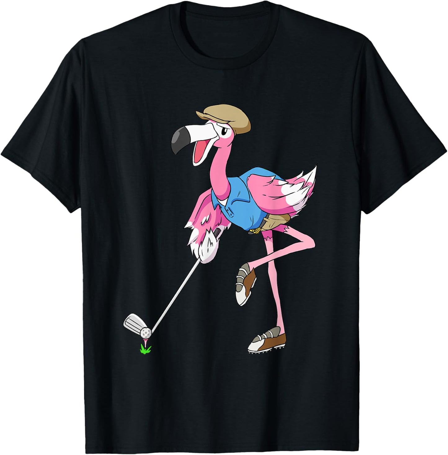 Flamingo Golf Vacation Shirt Funny Golfing Club T-Shirt - T-Shirt | Black