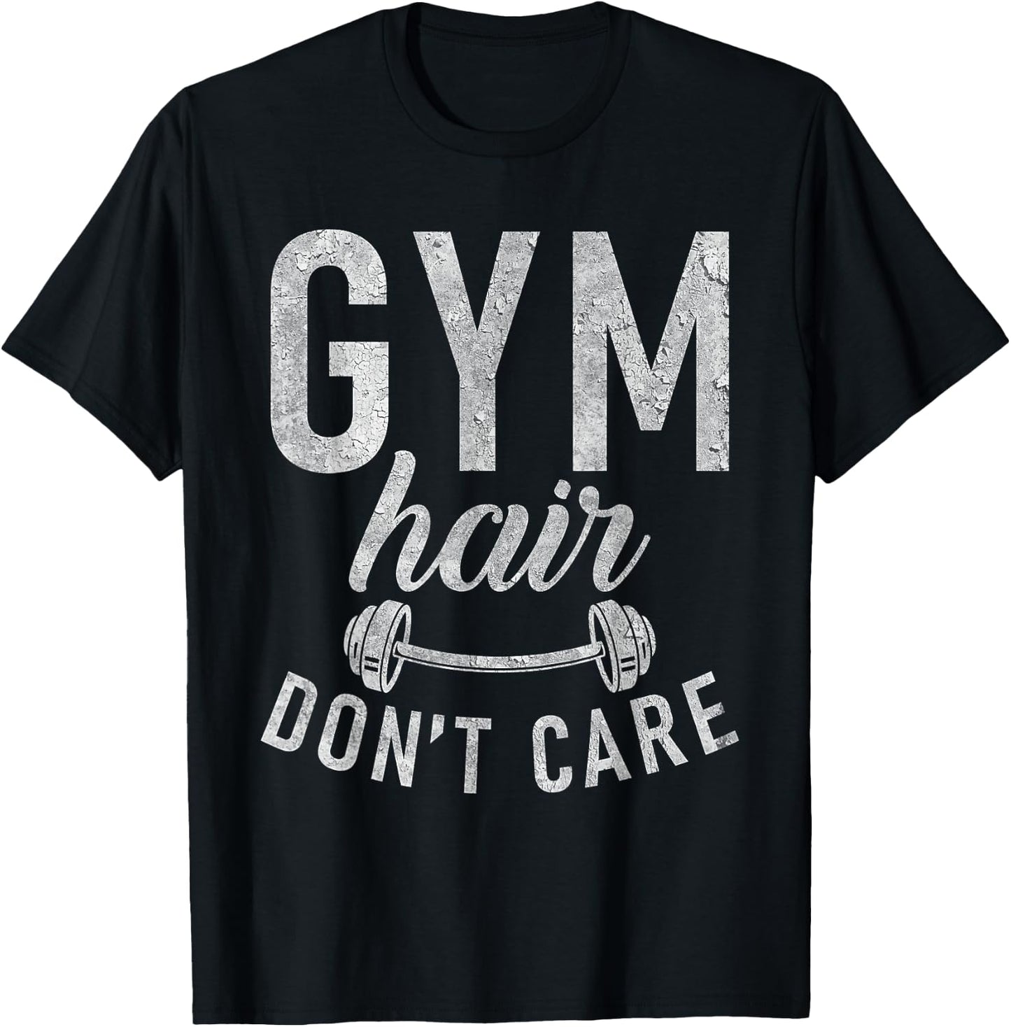Gym Hair dont Care Funny Workout Bodybuilding T-Shirt - T-Shirt | Black