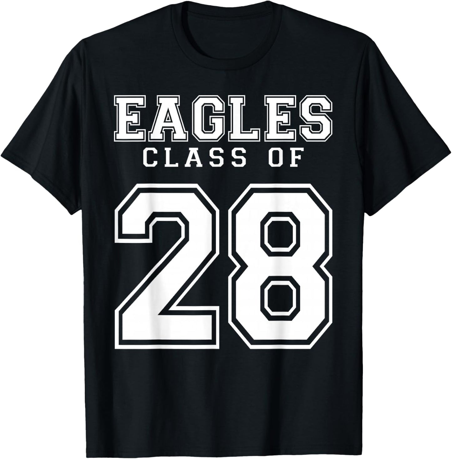 Class Of 2028 Eagles Custom Graduation Senior Personalized T-Shirt - T-Shirt | Black