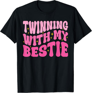 Twinning With My Bestie Friends Spirit Week Girls Twins Day T-Shirt - T-Shirt | Black