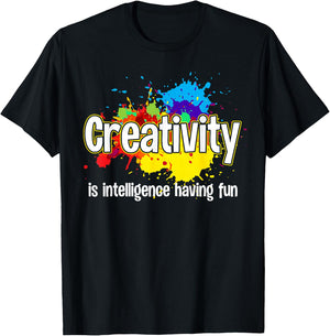 Cute Creativity Art Women Creative Drawing Teacher T-Shirt - T-Shirt | Black