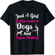 Just A Girl Who Loves Dogs And Figure Skating Cat Lover T-Shirt - T-Shirt | Black