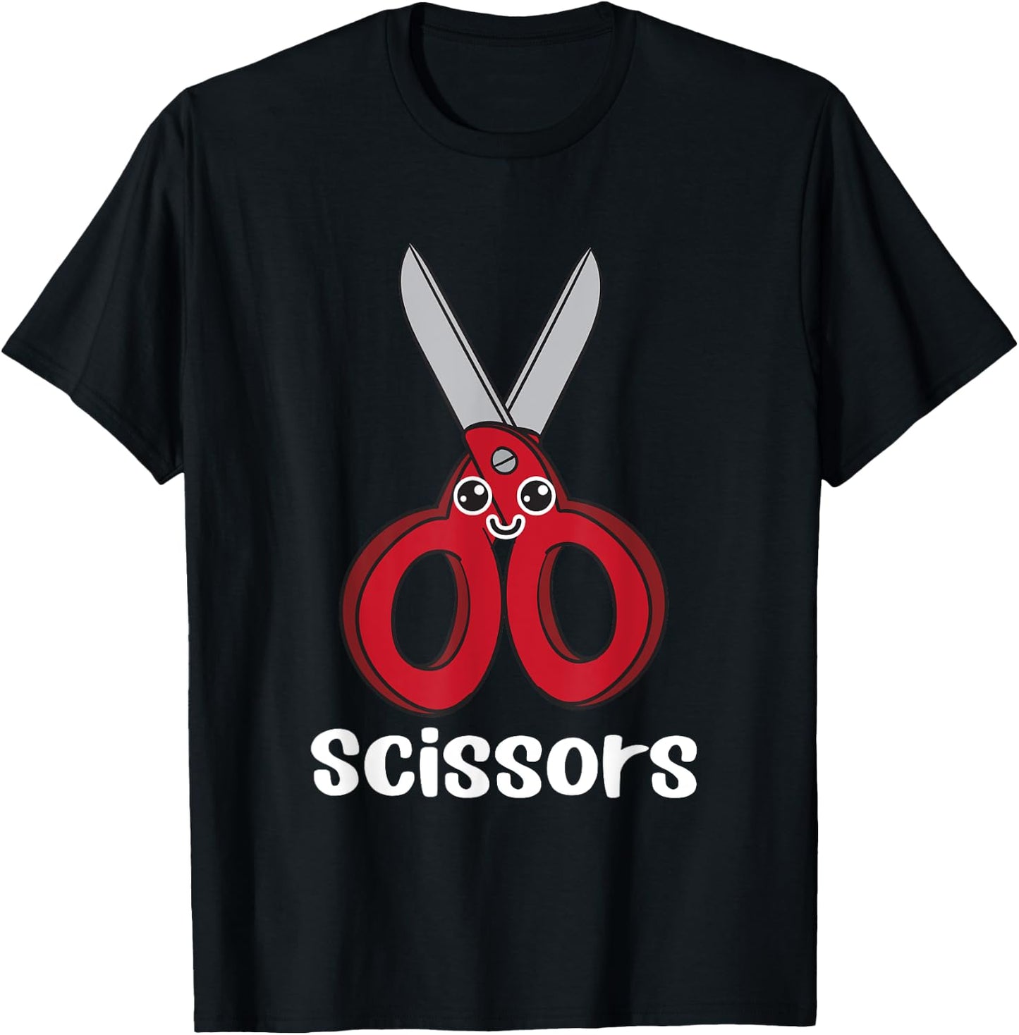 Rock Paper Scissors Game Cute Scissors Costume Kawaii T-Shirt - T-Shirt | Black