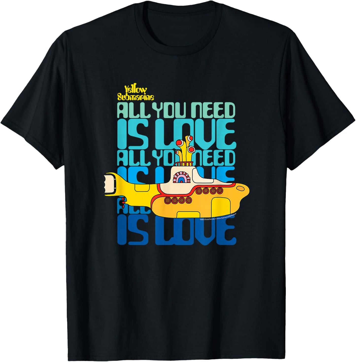 The Beatles - Yellow Submarine All You Need Is Love T-Shirt - T-Shirt | Black