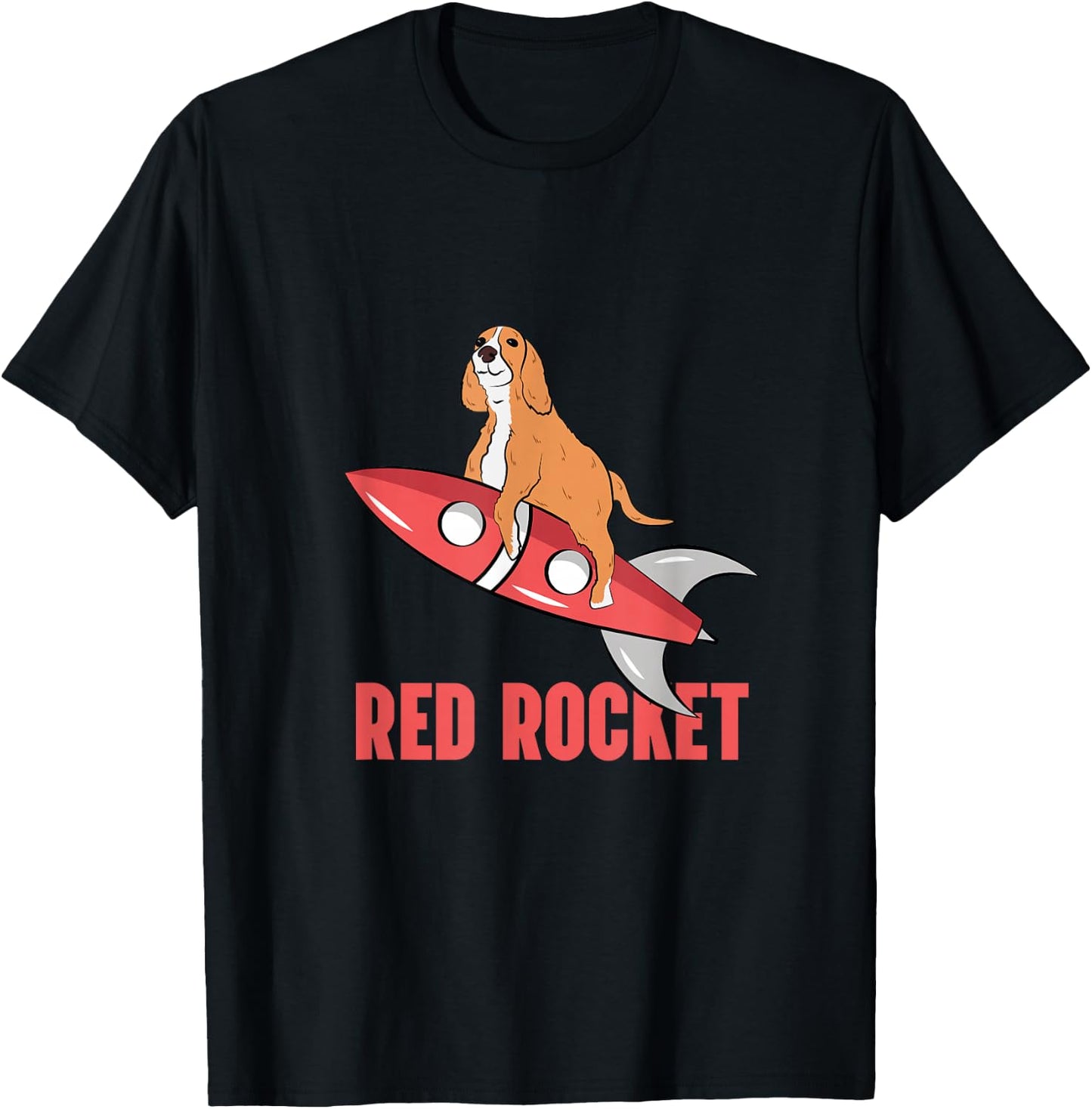 Red Rocket Dog Funny Thank You Meme T-Shirt - T-Shirt | Black