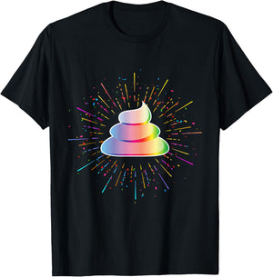 Rainbow Poop Emoticon Costume Halloween T-Shirt - T-Shirt | Black