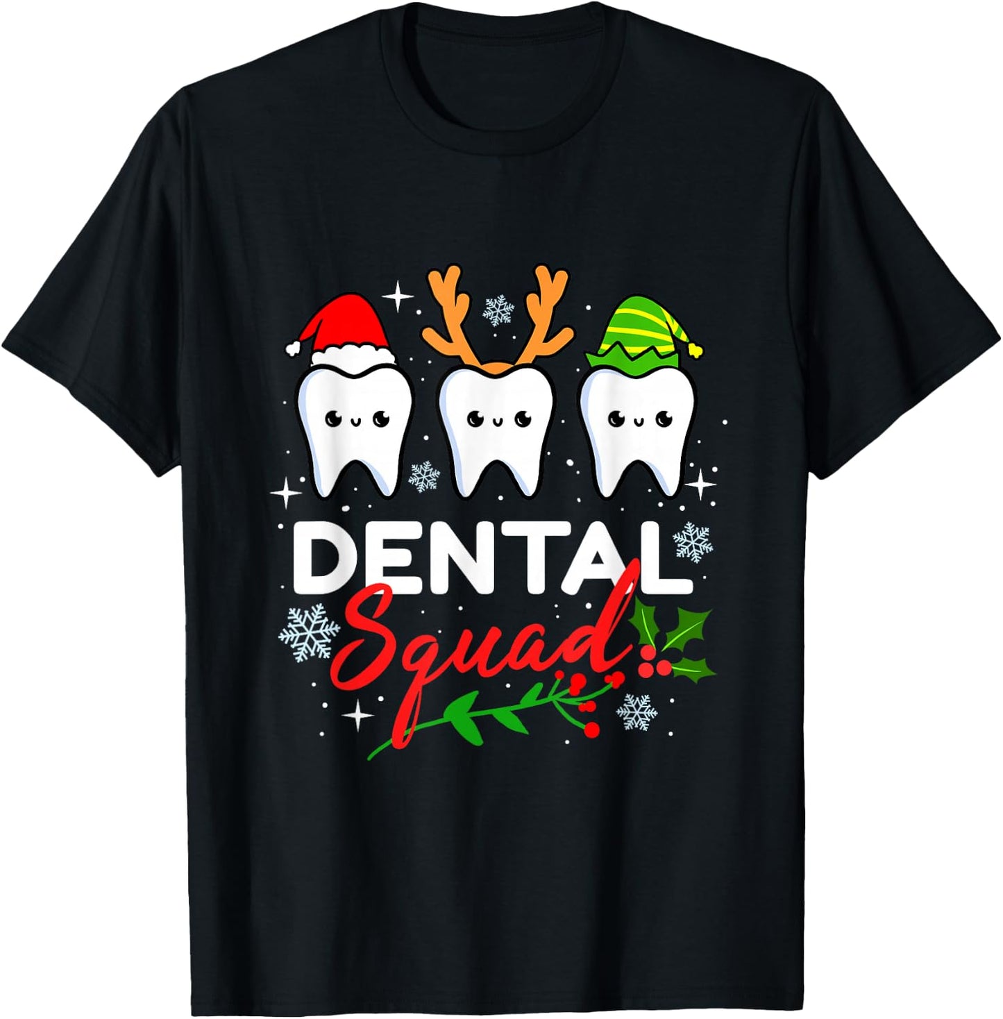 Dental Squad Dentist Christmas T-Shirt - T-Shirt | Black