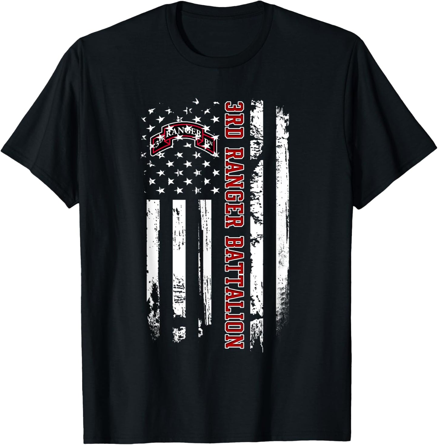 3rd Ranger Battalion Veteran USA Flag Veterans Day Xmas Men T-Shirt - T-Shirt | Black