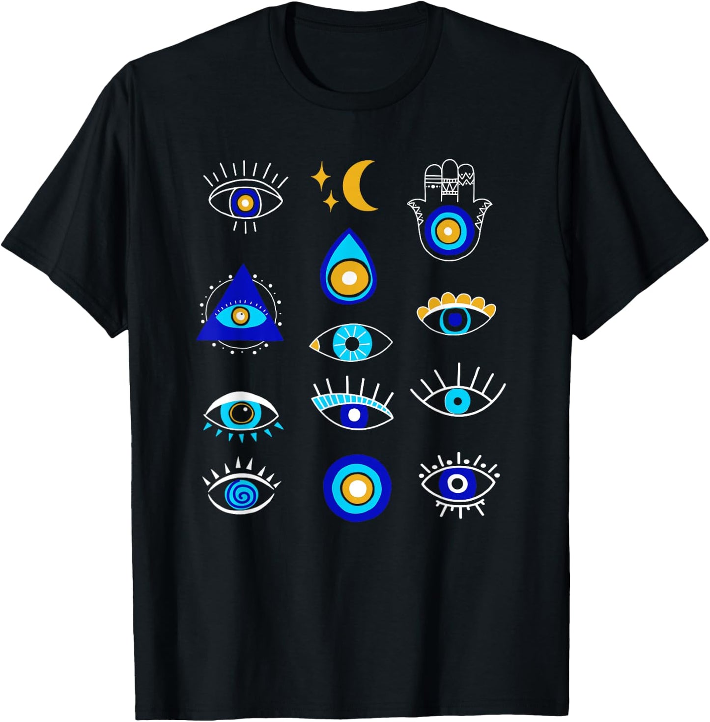 Evil Eye Curse Protection Seeing Eyes Nazar Mati Evil Eye T-Shirt - T-Shirt | Black