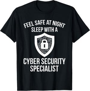 Cybersecurity IT Analyst Safe Night Certified Tech Security T-Shirt - T-Shirt | Black