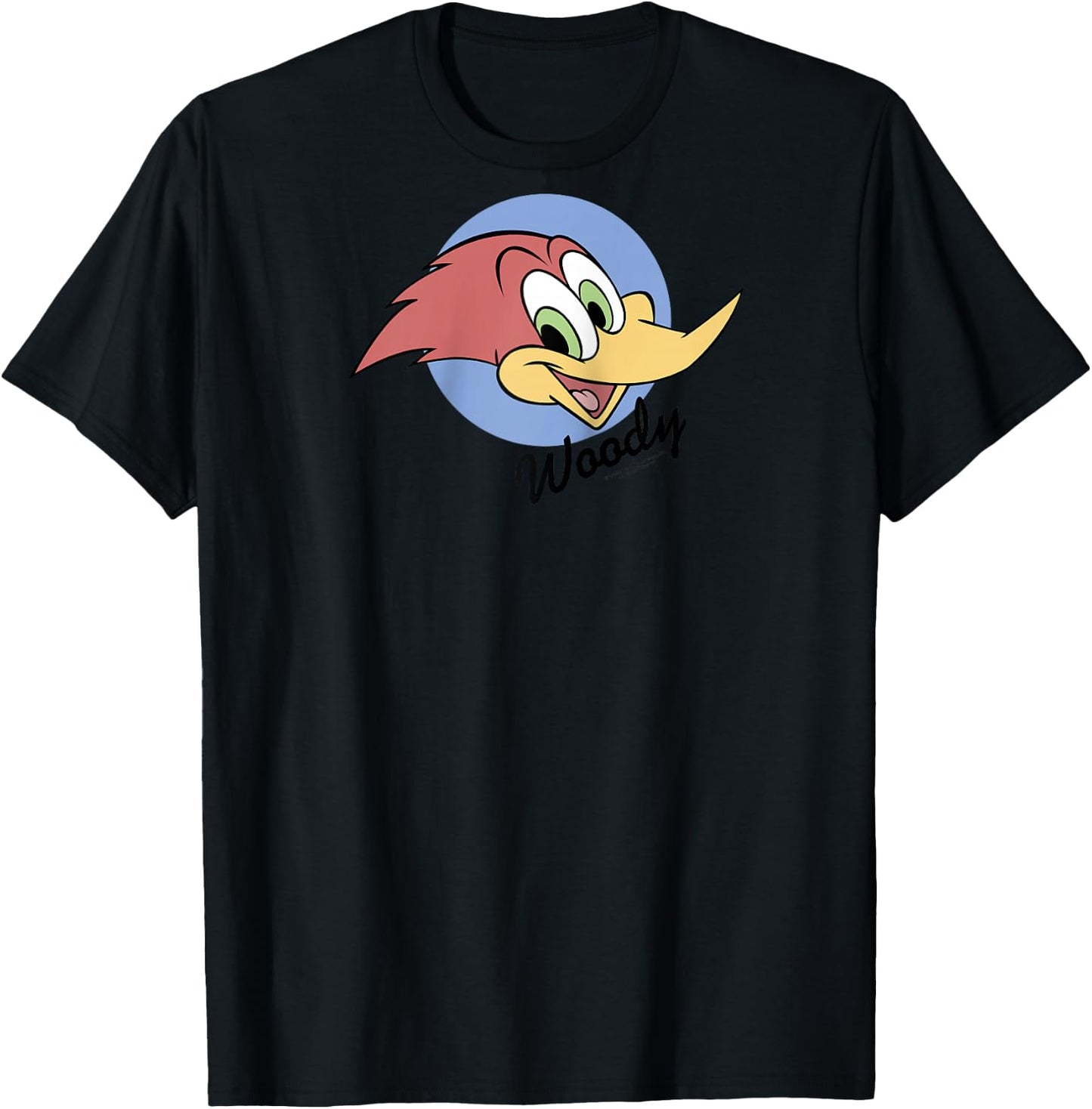 Woody Woodpecker Face Circle Logo Raglan Baseball T-Shirt - T-Shirt | Black