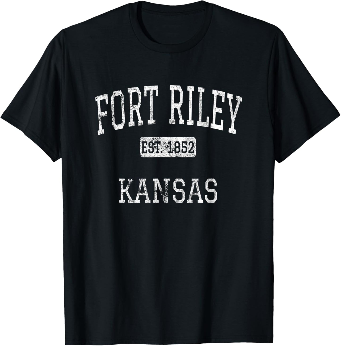 Fort Riley Kansas KS Vintage T-Shirt - T-Shirt | Black