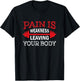 Pain Is Weakness Leaving Your Body Funny Workout Gym Fitness T-Shirt - T-Shirt | Black
