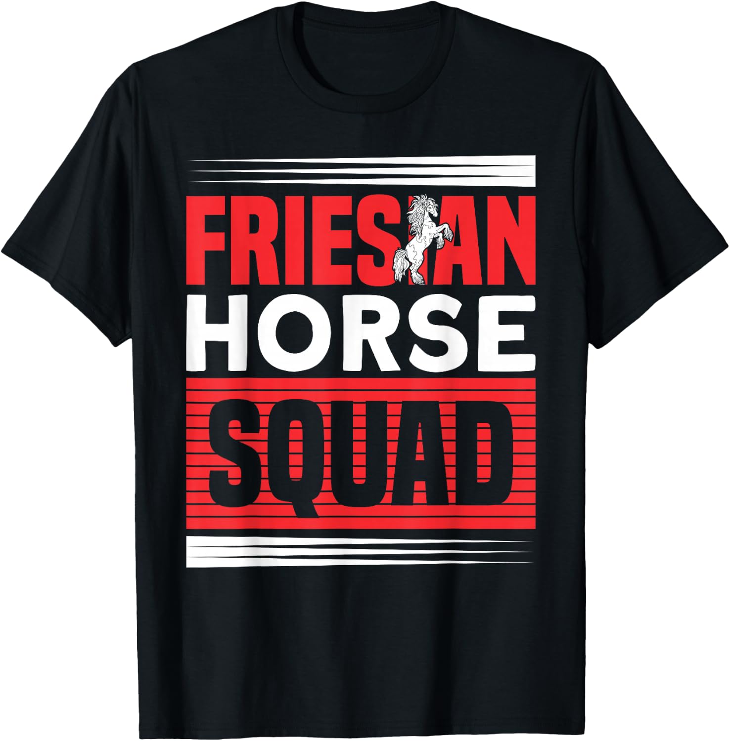 Friesian Horse Squad Friesian Rider Friesian Horse T-Shirt - T-Shirt | Black