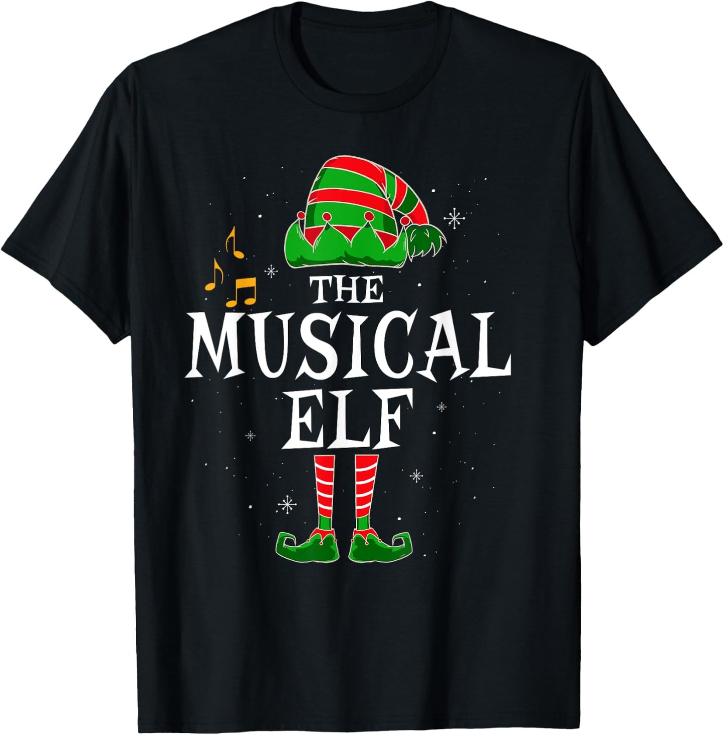 The Musical Elf Group Matching Family Christmas Music Funny T-Shirt - T-Shirt | Black