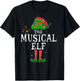 The Musical Elf Group Matching Family Christmas Music Funny T-Shirt - T-Shirt | Black