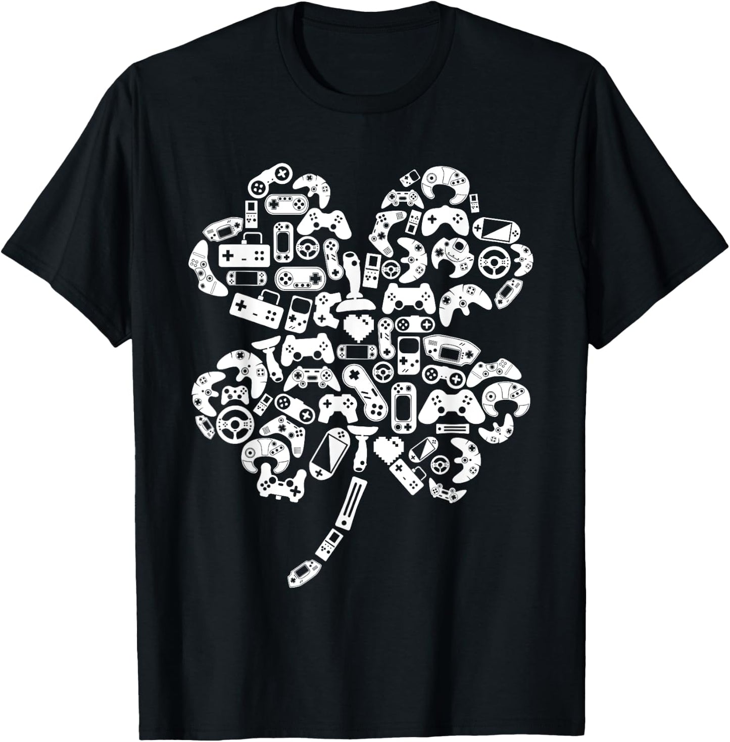 Boys Gamer Gift Game Shamrock St Patricks Day Irish Men Kids T-Shirt - T-Shirt | Black