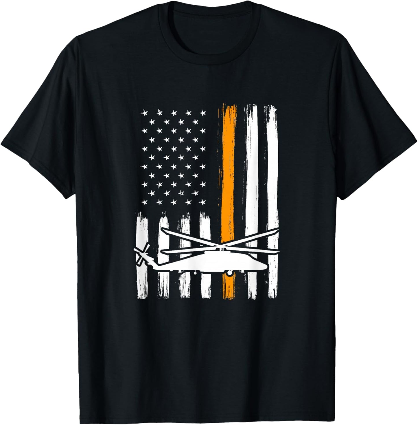 Thin Orange Line Search And Rescue - Retired Coast Guard T-Shirt - T-Shirt | Black