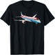 Aviation Airplane Collection ERJ 175 Embraer Aviation Airplane - Men's -Adults Black Small Classic Fit Short Sleeve T-Shirt - T-Shirt | Black
