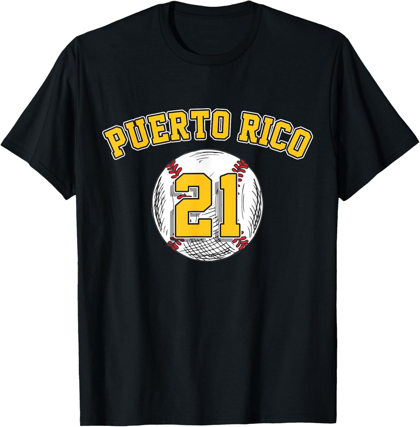 Puerto Rico Baseball 21 Santurce Boricua Baseball Fans Gift T-Shirt - T-Shirt | Black