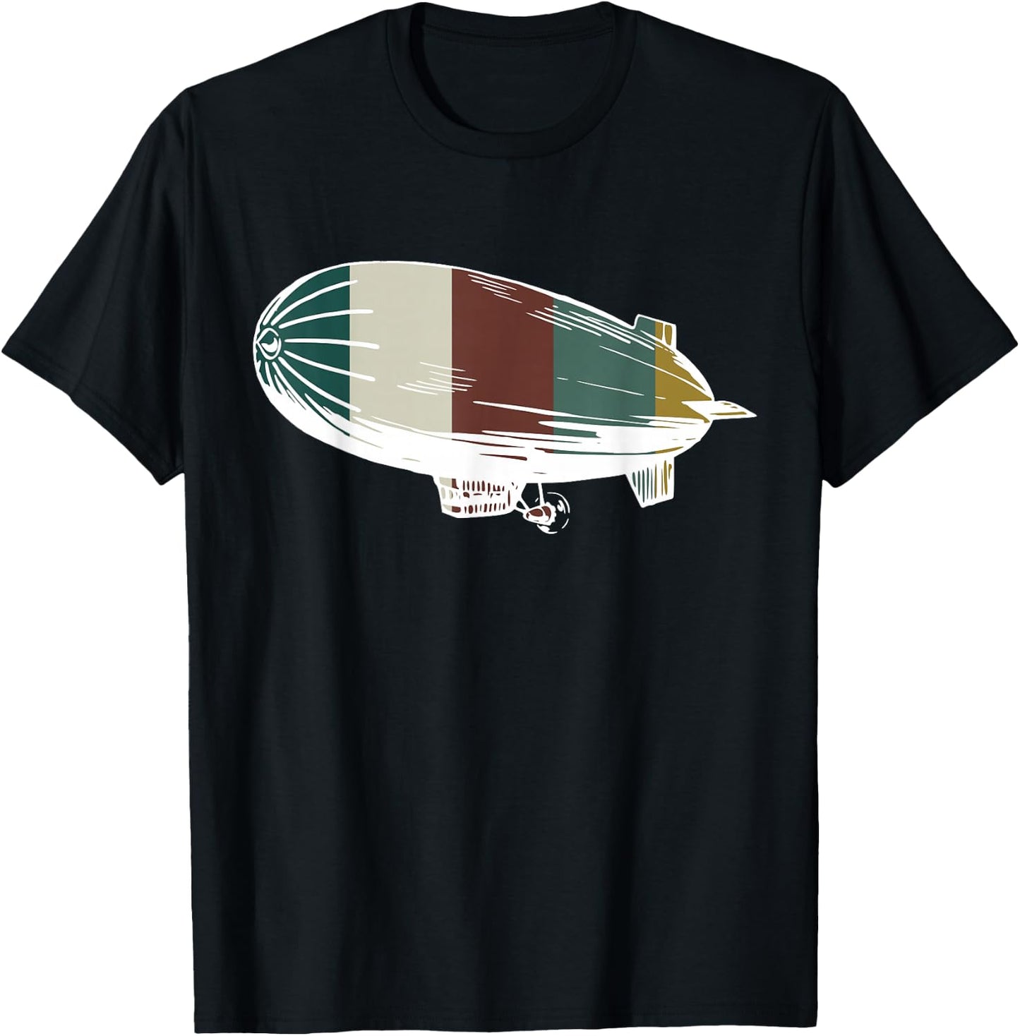 Retro Airship - Vintage Blimp / Zeppelin for Aircraft Lovers T-Shirt - T-Shirt | Black