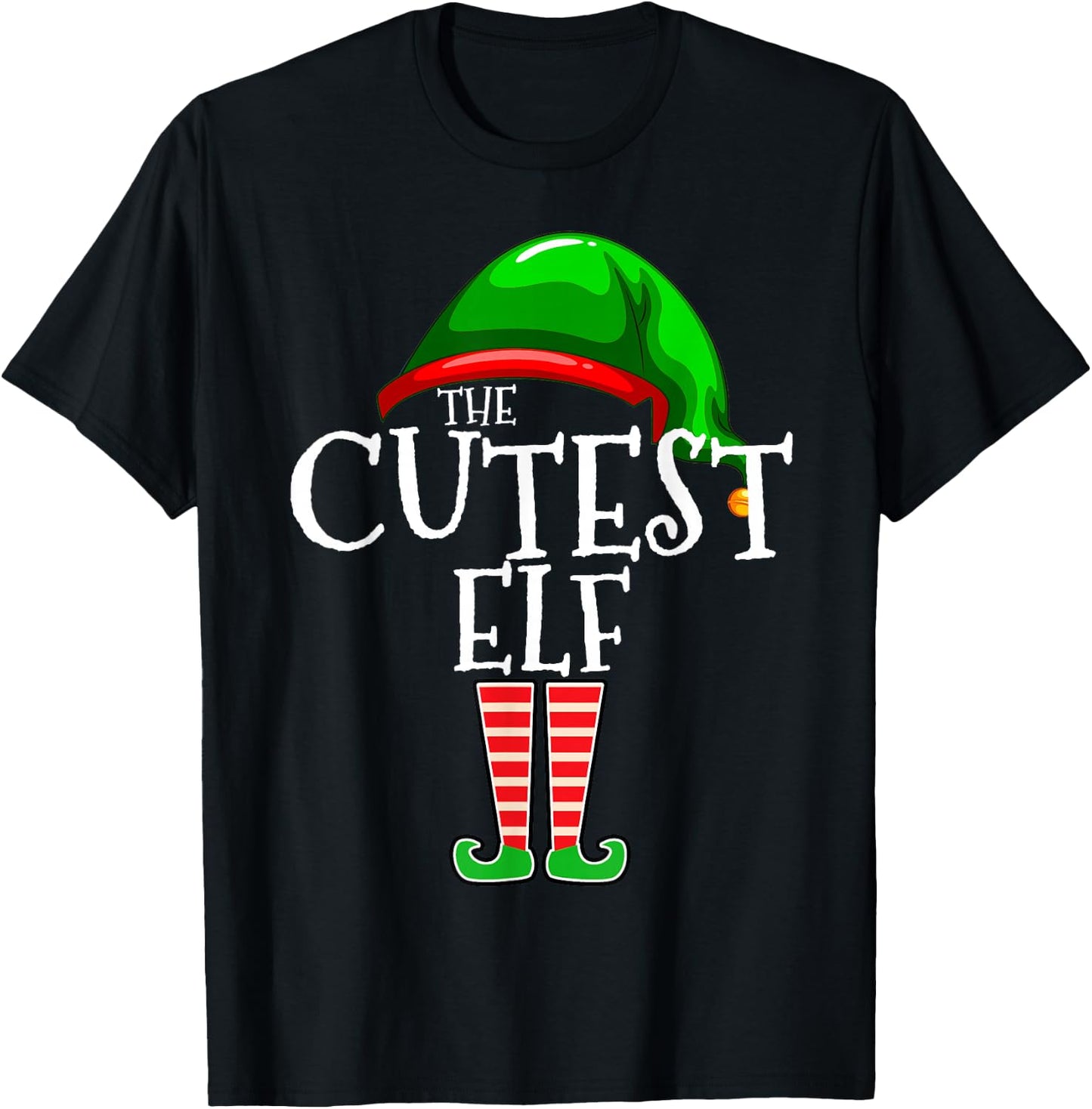The Cutest Elf Group Matching Family Christmas T-Shirt - T-Shirt | Black