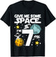 7 Year Old Outer Space Birthday Planets Astronaut 7th Gift T-Shirt - T-Shirt | Black