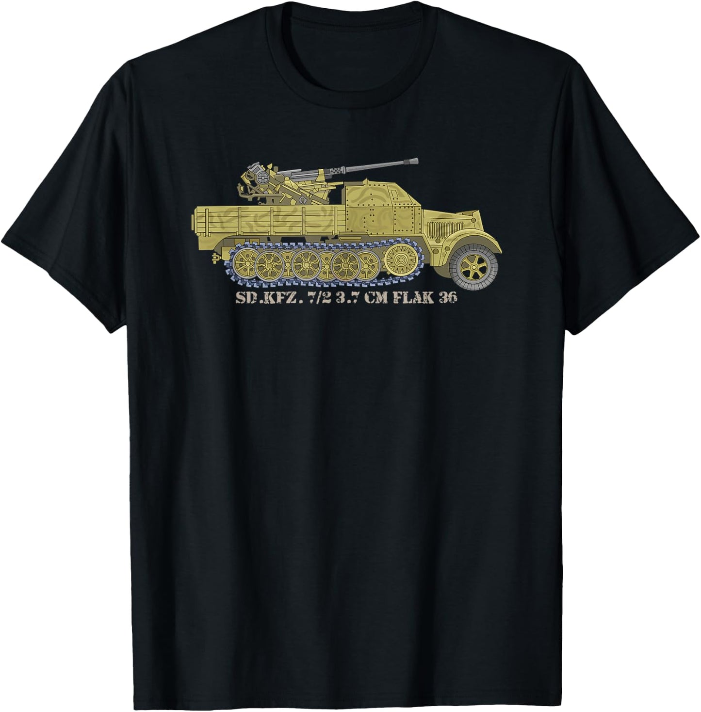 Sd.Kfz. 7/2 3.7 cm FlaK 36 German WW2 Anti-Aircraft Truck T-Shirt - T-Shirt | Black
