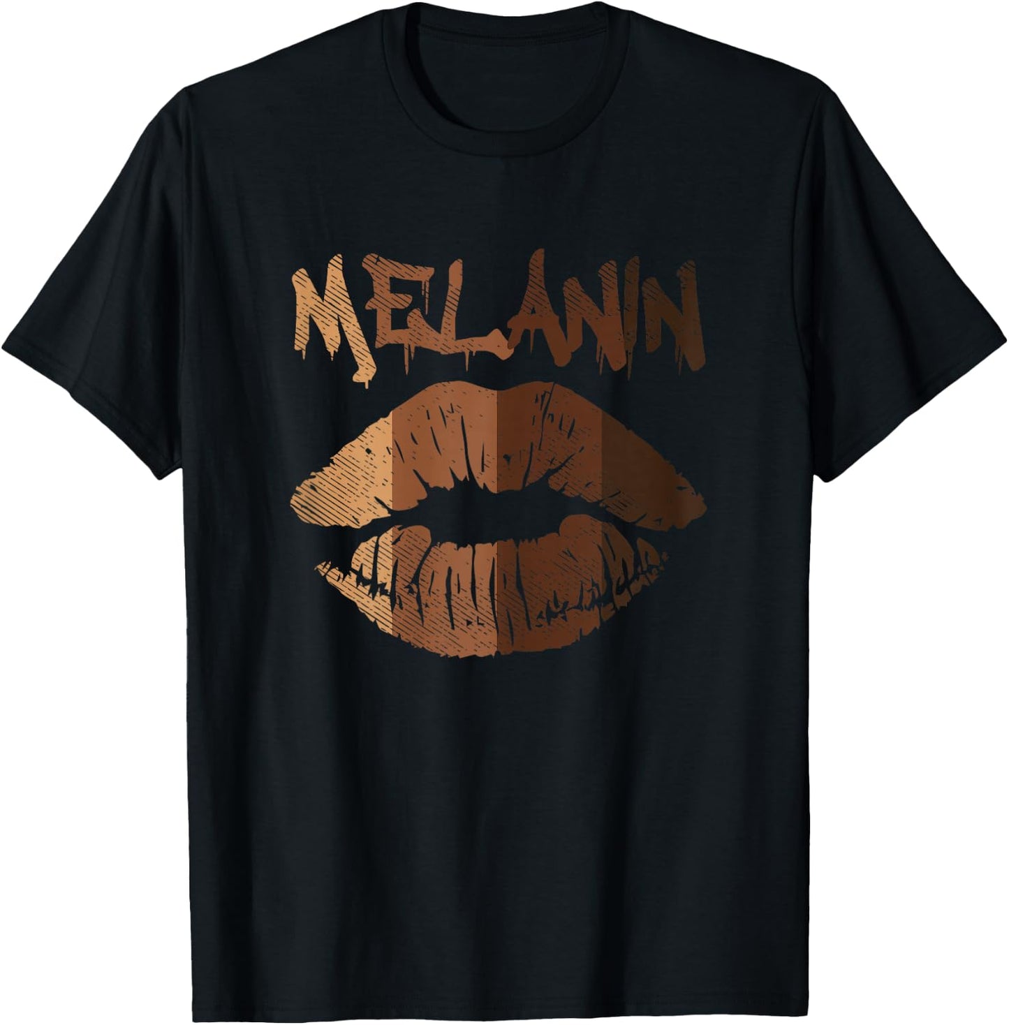 Melanin Lip Kiss BLM BHM Black History Afro Pride Women Gift T-Shirt - T-Shirt | Black