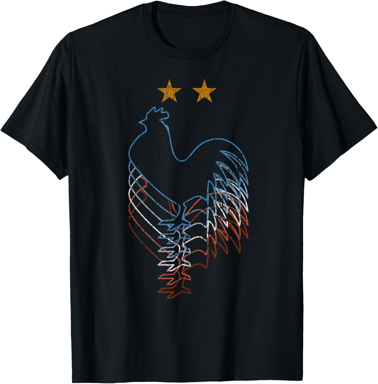 Retro France Soccer Shirt 2018 French Flag ALLEZ LES BLEUS T-Shirt - T-Shirt | Black