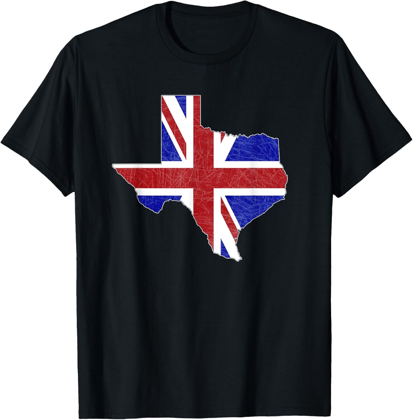 British Texas - UK Union Jack Flag Texas State Shape Design T-Shirt - T-Shirt | Black