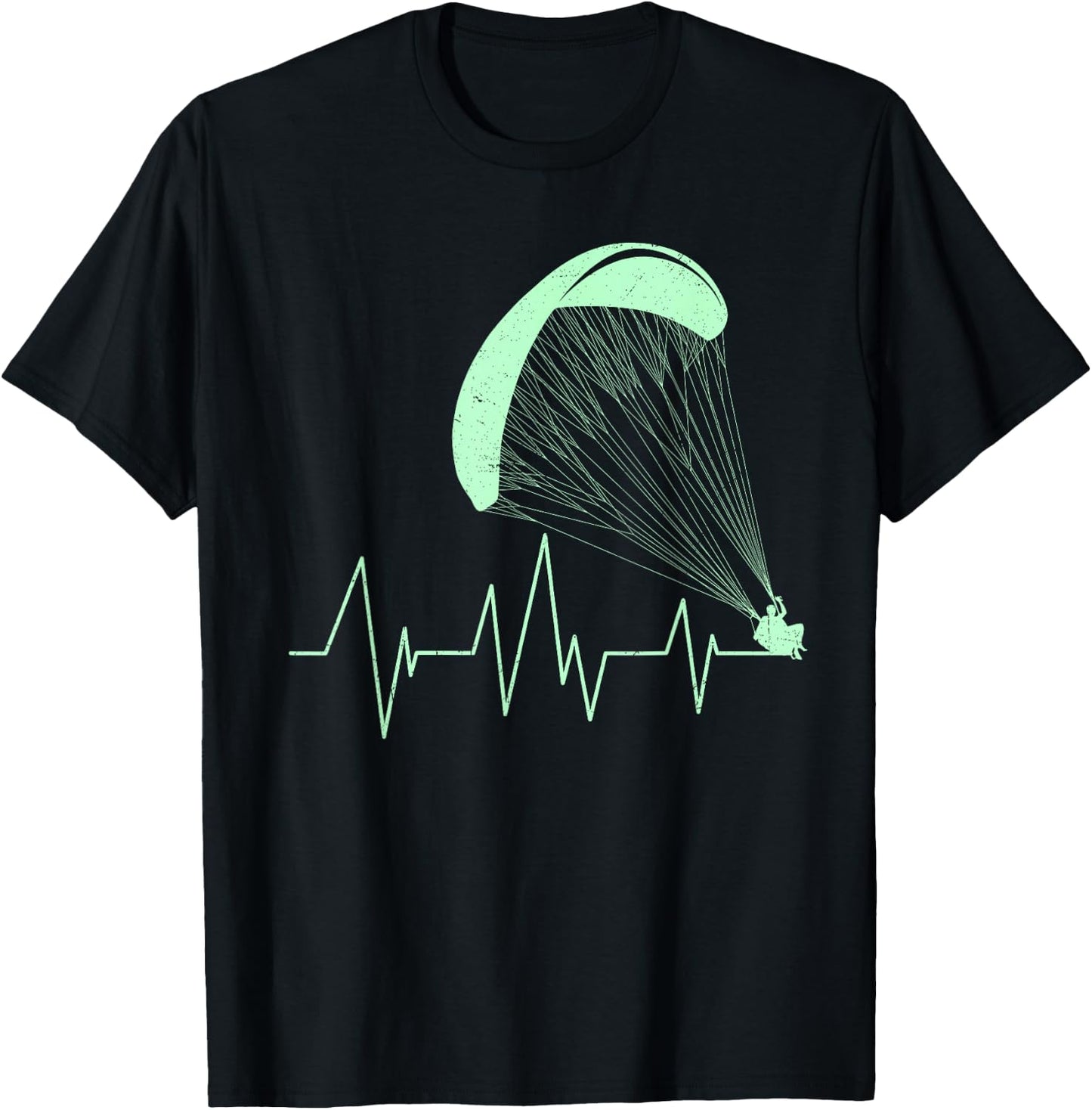 Paraglider Heartbeat Paraglider Heart Paraglider T-Shirt - T-Shirt | Black