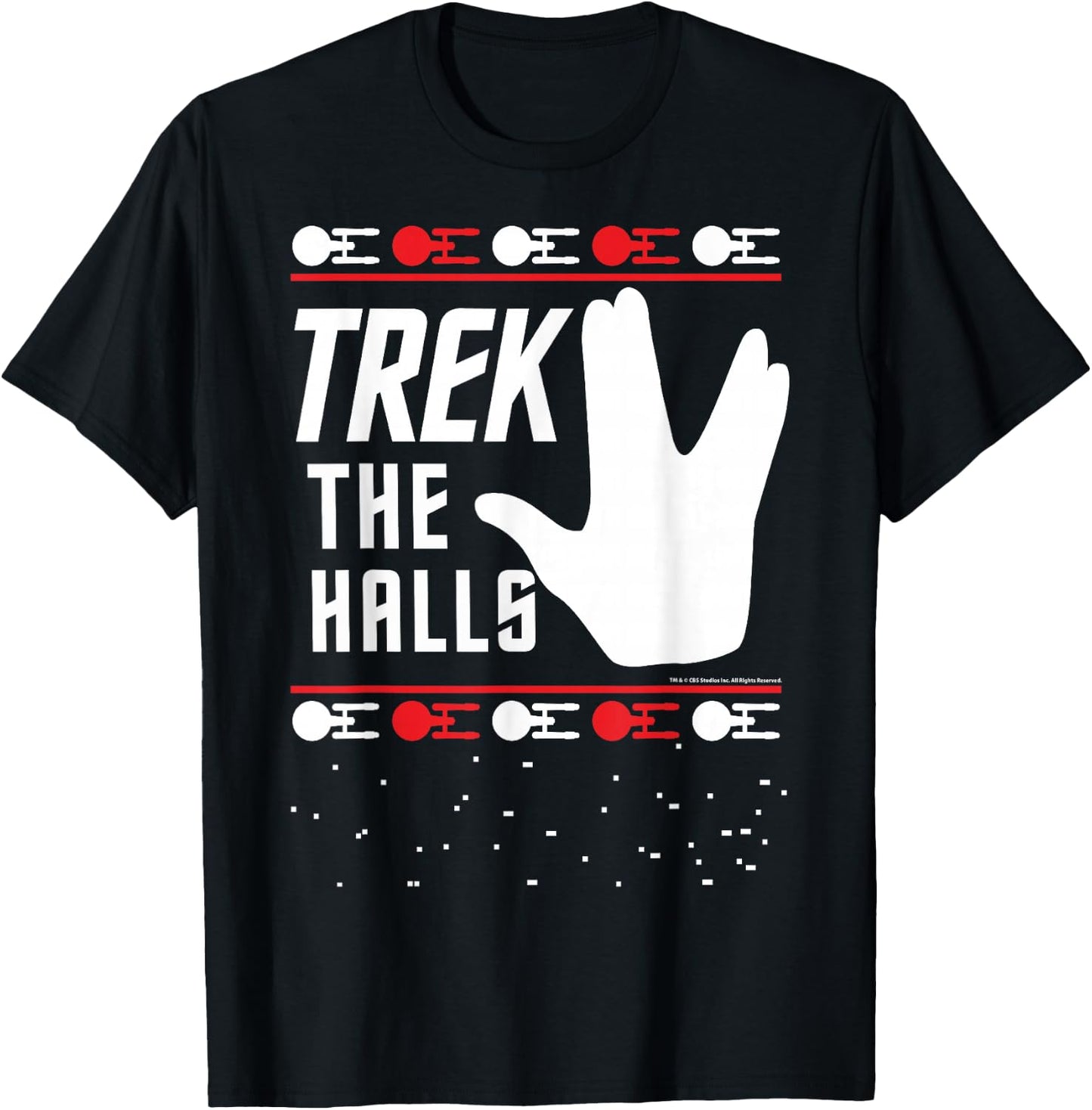 Star Trek Christmas Trek The Halls Sweater T-Shirt - T-Shirt | Black