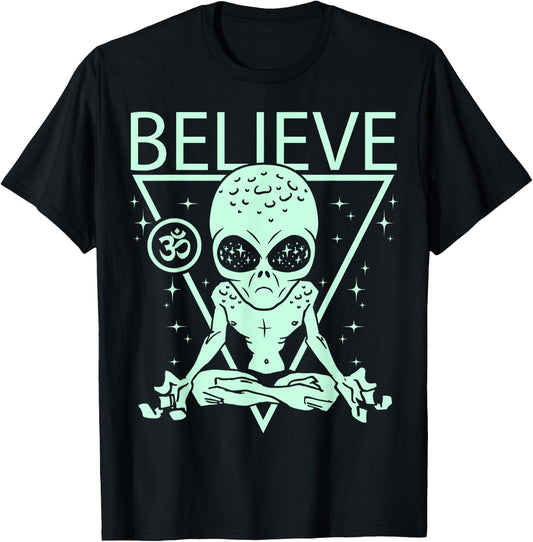 Area 51 Alien Clothing & Aliens Apparel - Believe Alien T-Shirt - T-Shirt | Black