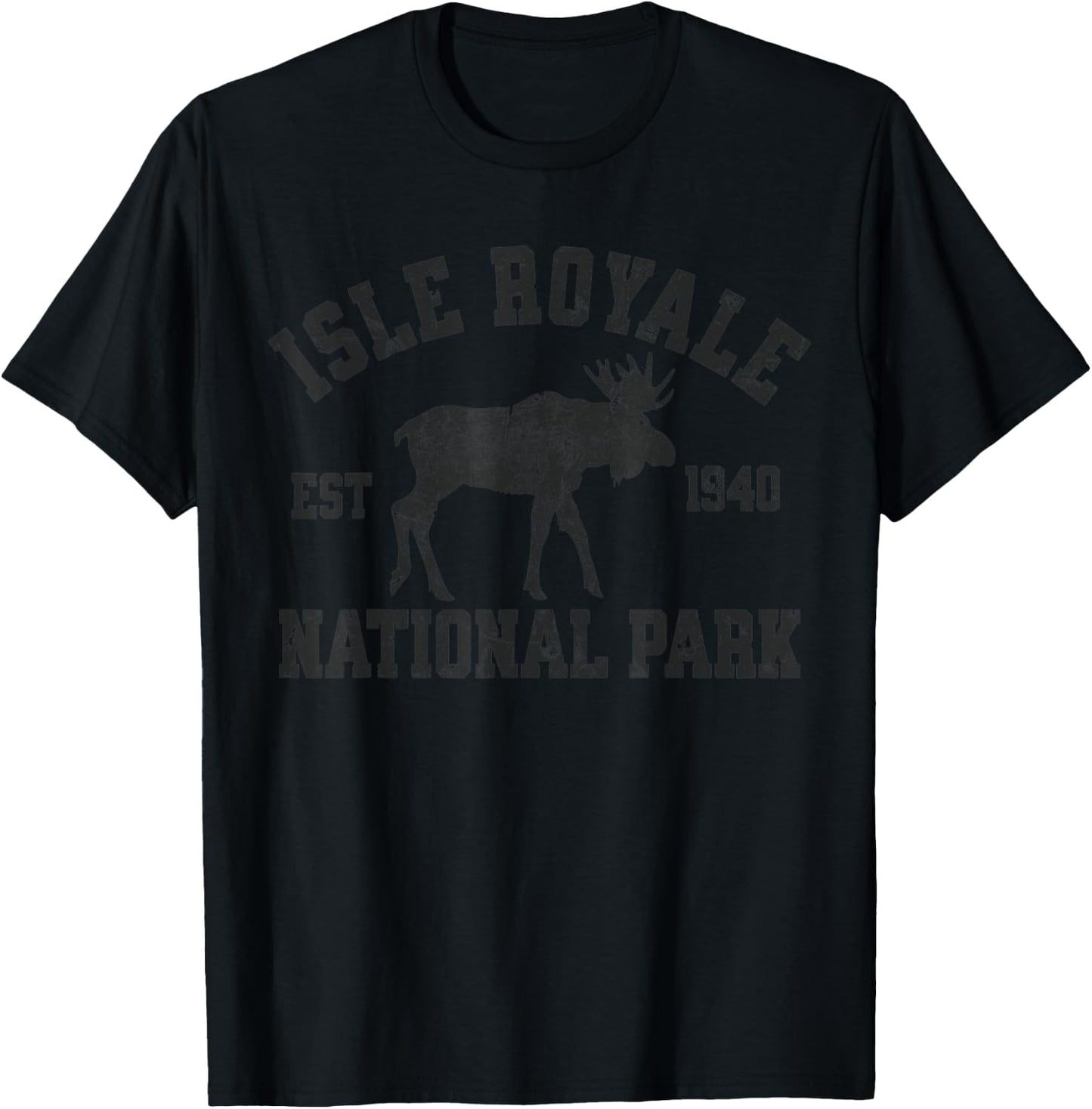 Isle Royale National Park Michigan Nature Moose Outdoors T-Shirt - T-Shirt | Black