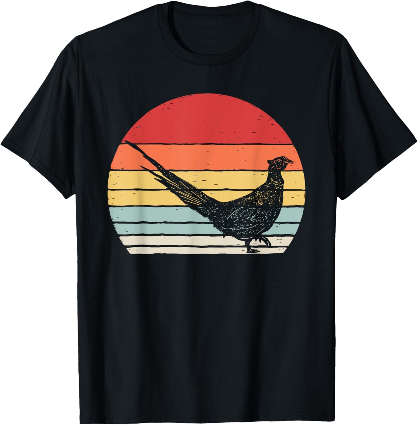 Vintage Retro Pheasant Bird T-Shirt - T-Shirt | Black