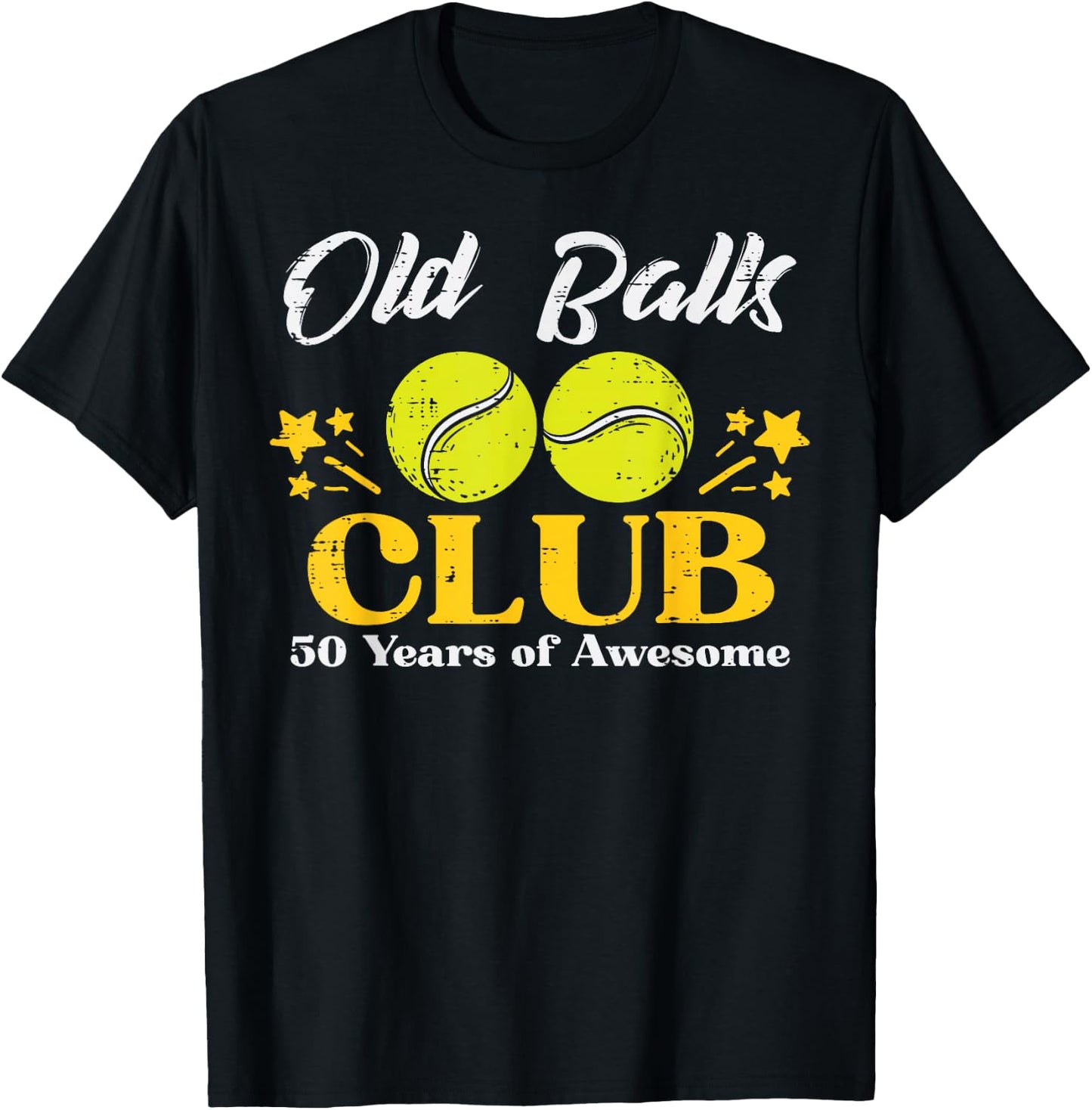 Old Balls Club Tennis 50 Years Awesome 50th Birthday Men T-Shirt - T-Shirt | Black