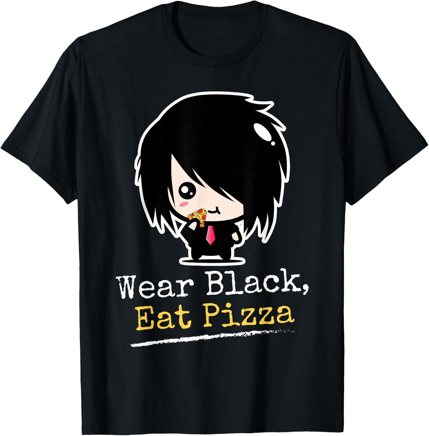 Wear Black Eat Pizza | Emo Clothes for Boys | Funny Emo T-Shirt - T-Shirt | Black