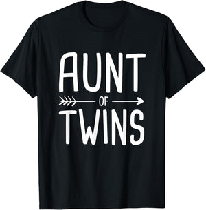 Aunt of Twins T-Shirt - T-Shirt | Black