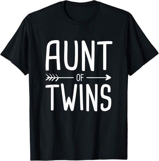 Aunt of Twins T-Shirt - T-Shirt | Black