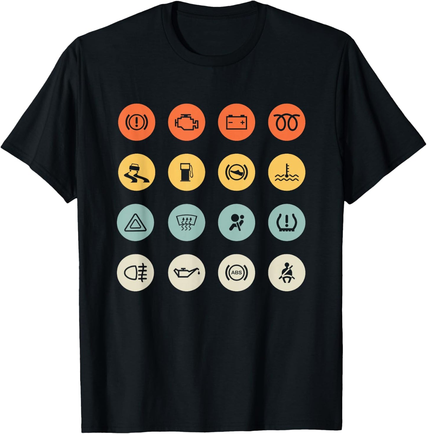 Auto Dashboard Warning Icons Auto Mechanic Car Lover T-Shirt - T-Shirt | Black