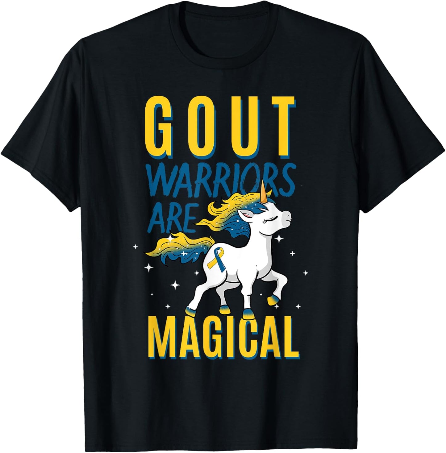 Gout Warrior Awareness Ribbon Warrior Arthritis Podagra T-Shirt - T-Shirt | Black