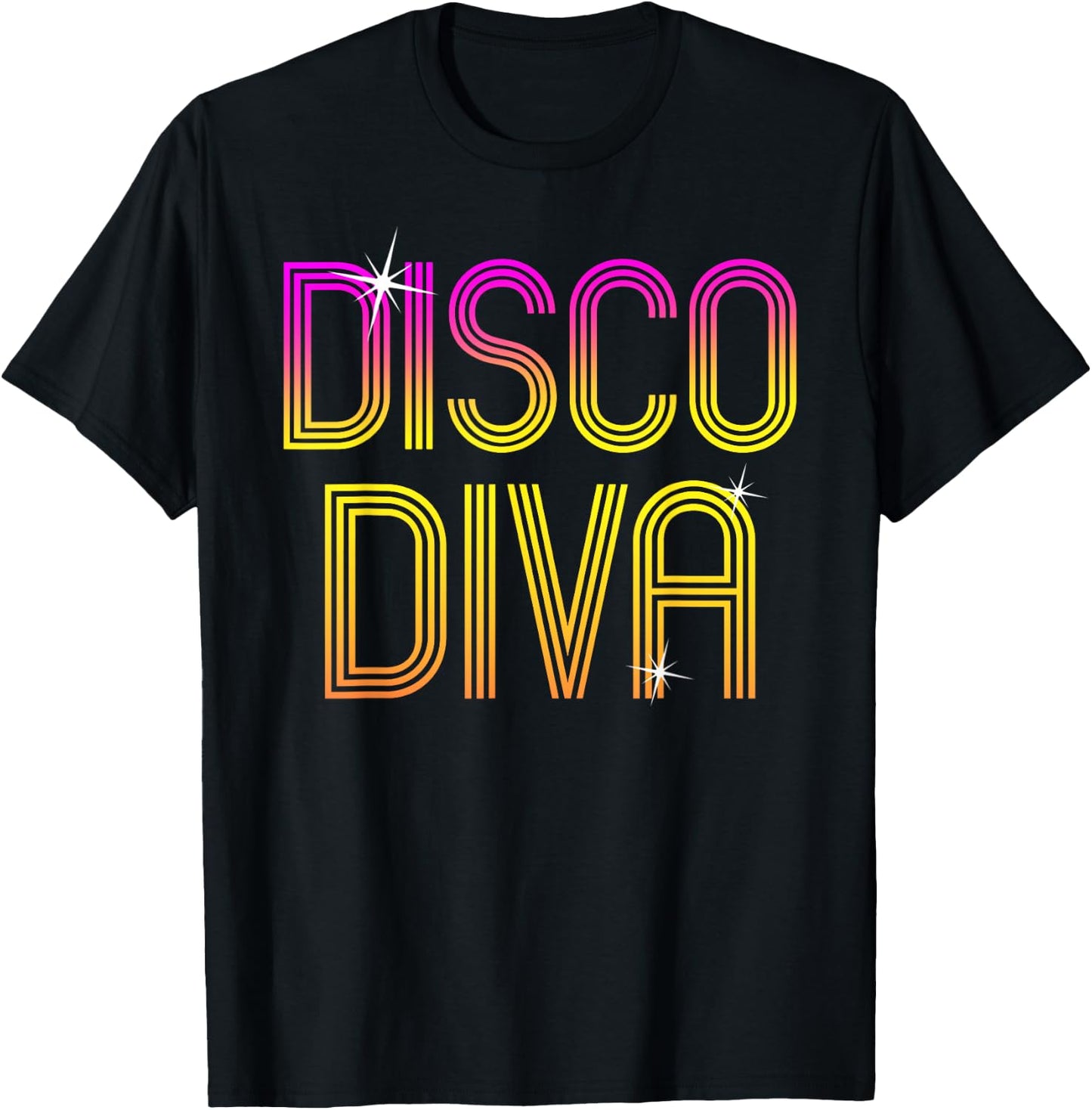 Vintage Retro Disco Diva 70s 80s Family Party Dance Theme T-Shirt - T-Shirt | Black