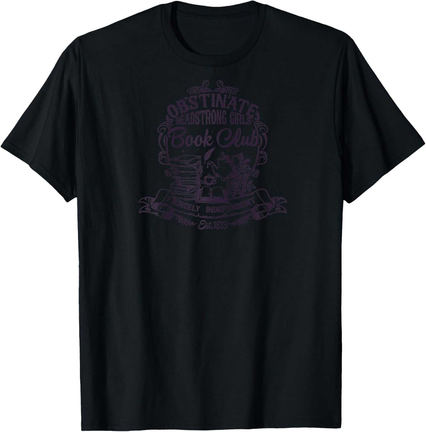 Jane Austen Obstinate Headstrong Girls Book Club Raglan Baseball T-Shirt - T-Shirt | Black