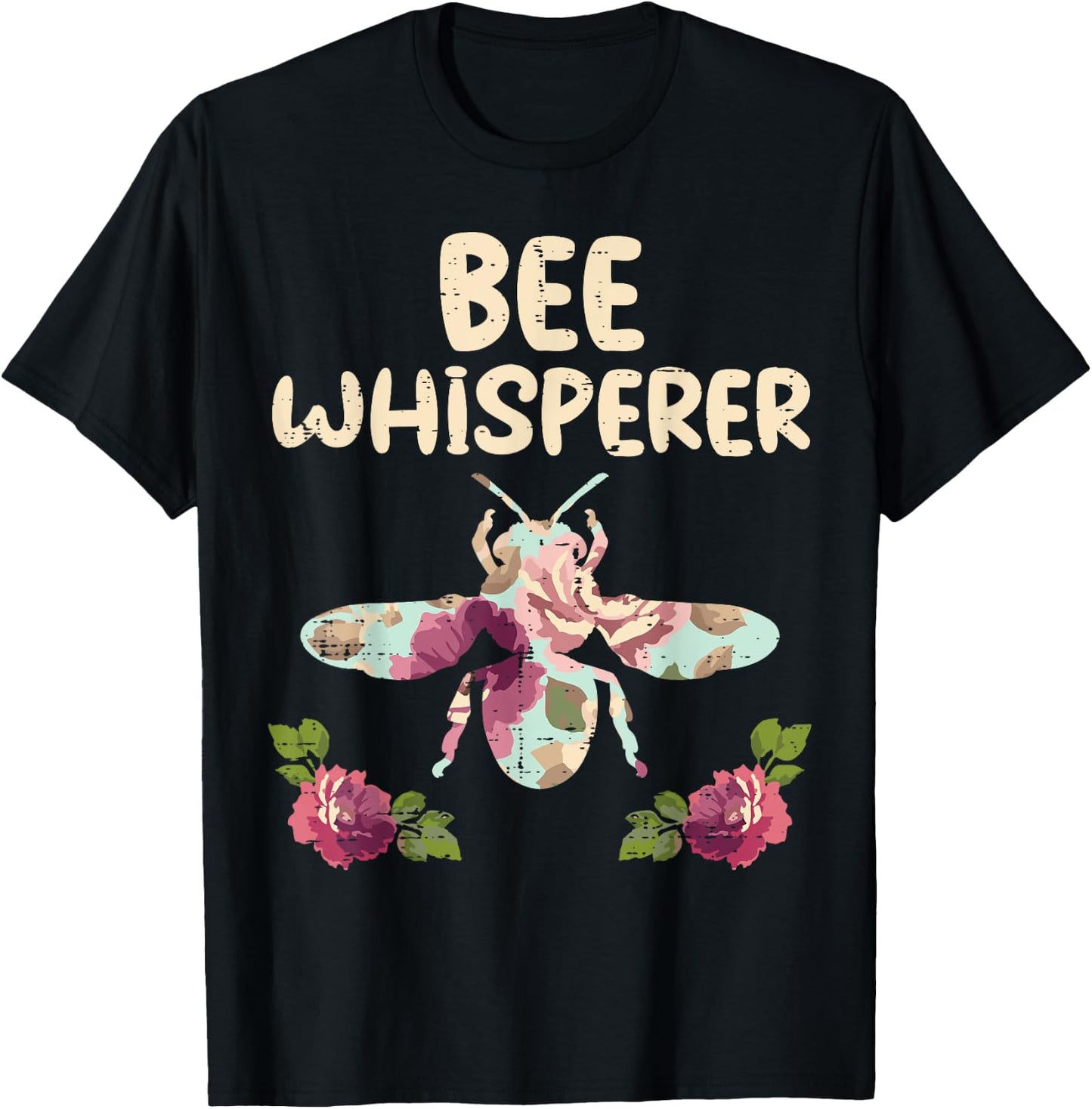 Bee Whisperer Flower Funny Beekeeper Apiarist Men Women T-Shirt - T-Shirt | Black