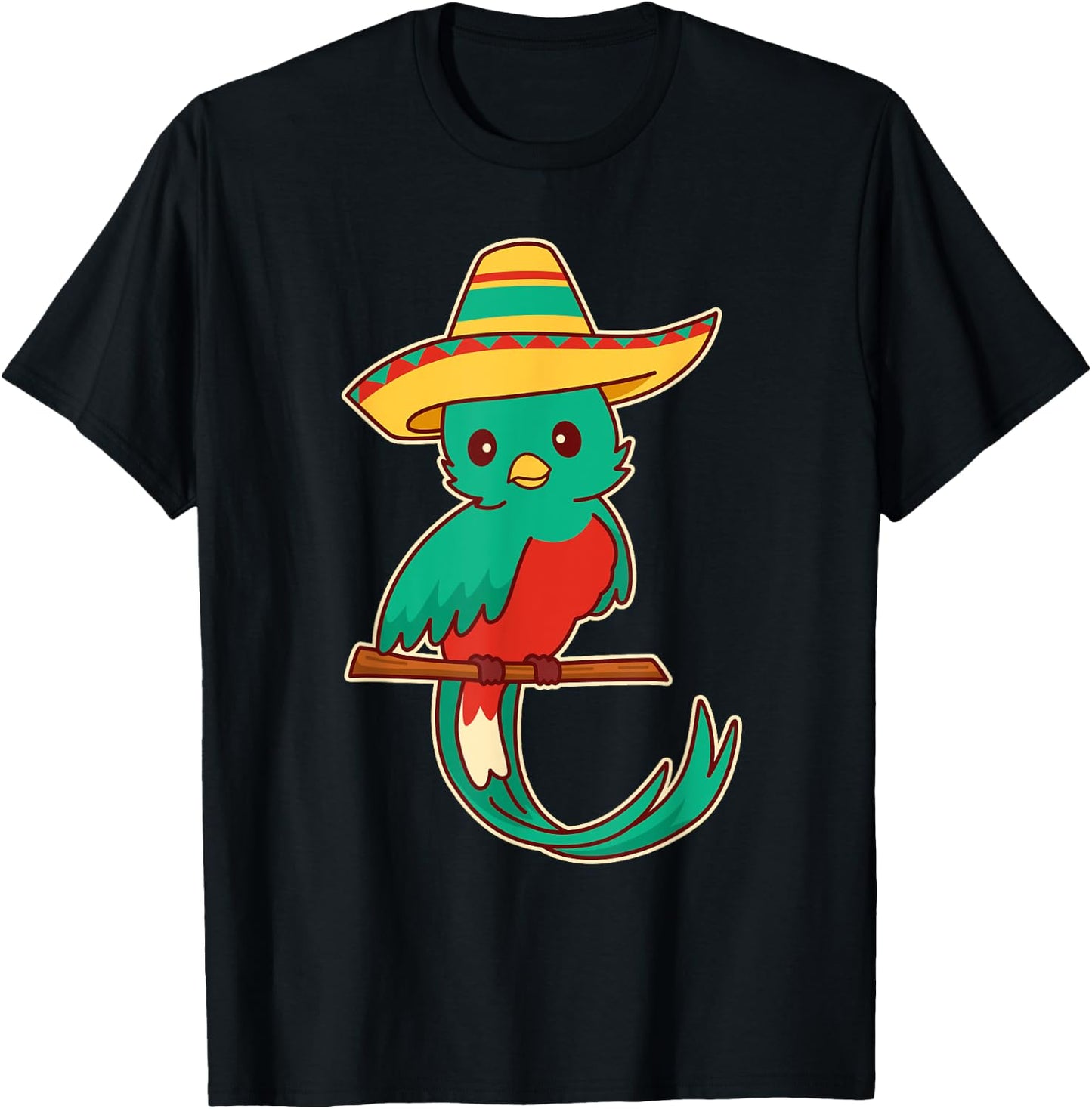 Guatemala Quetzal Bird With Sombrero - Quetzals T-Shirt - T-Shirt | Black