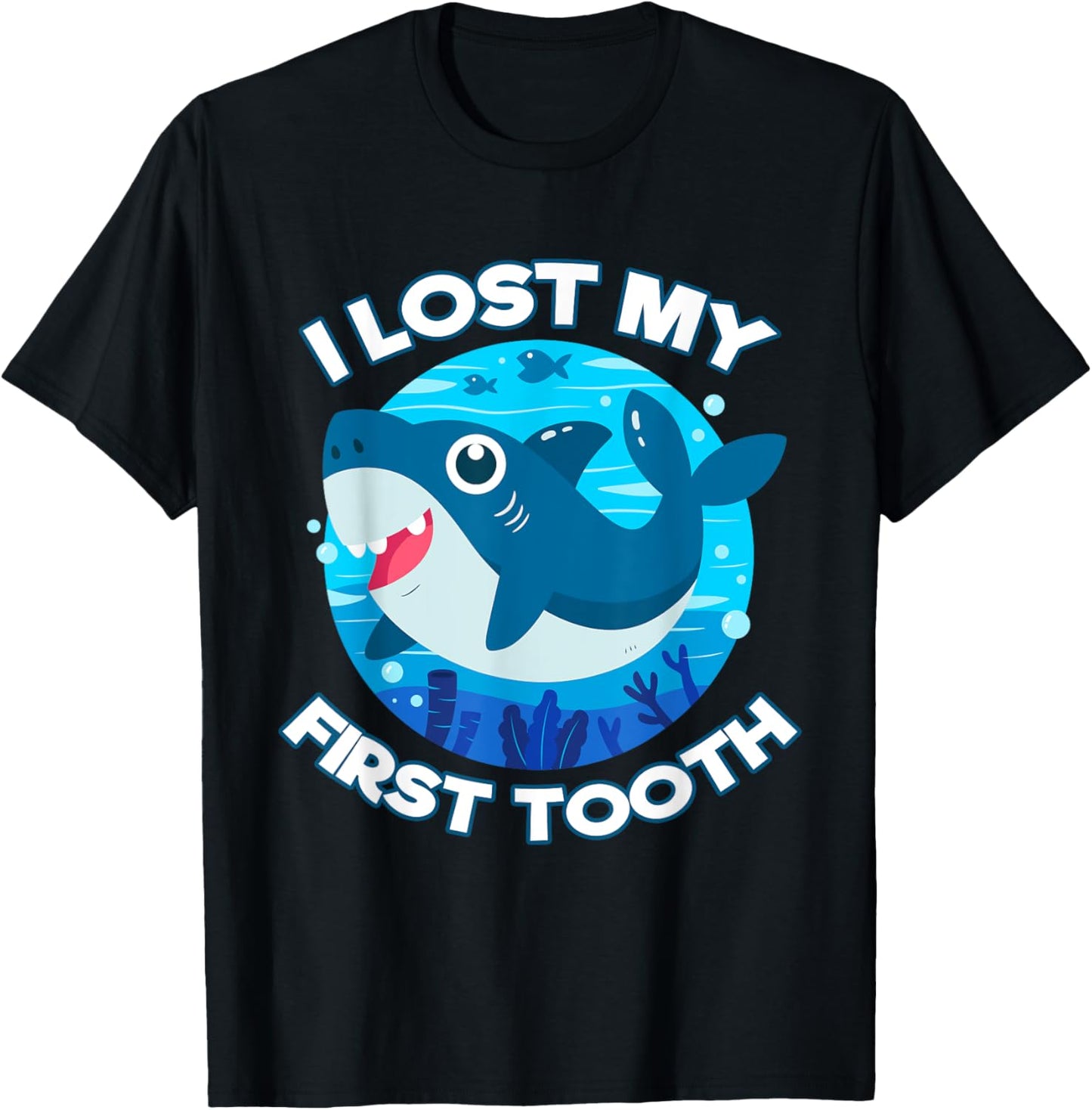 I Lost My First Tooth Wiggly Teeth Shark Smile Tooth Gifts T-Shirt - T-Shirt | Black