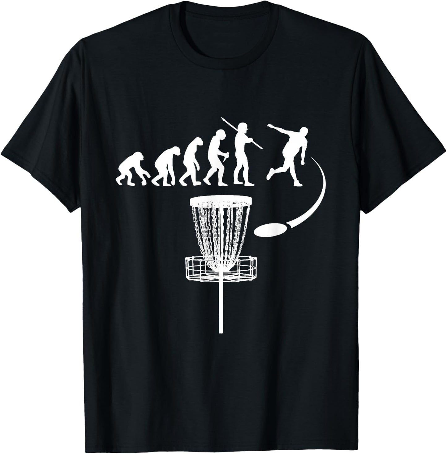 Funny Disc Golf Player Clothes Evolution Humor Men Women T-Shirt - T-Shirt | Black